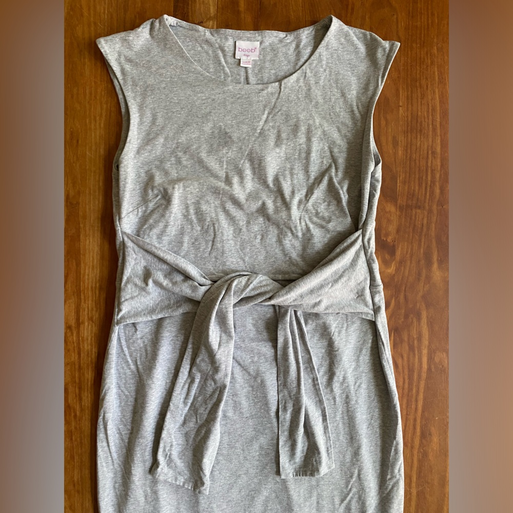 Boob Design Light grey nursing and maternity sleeveless dress, large
